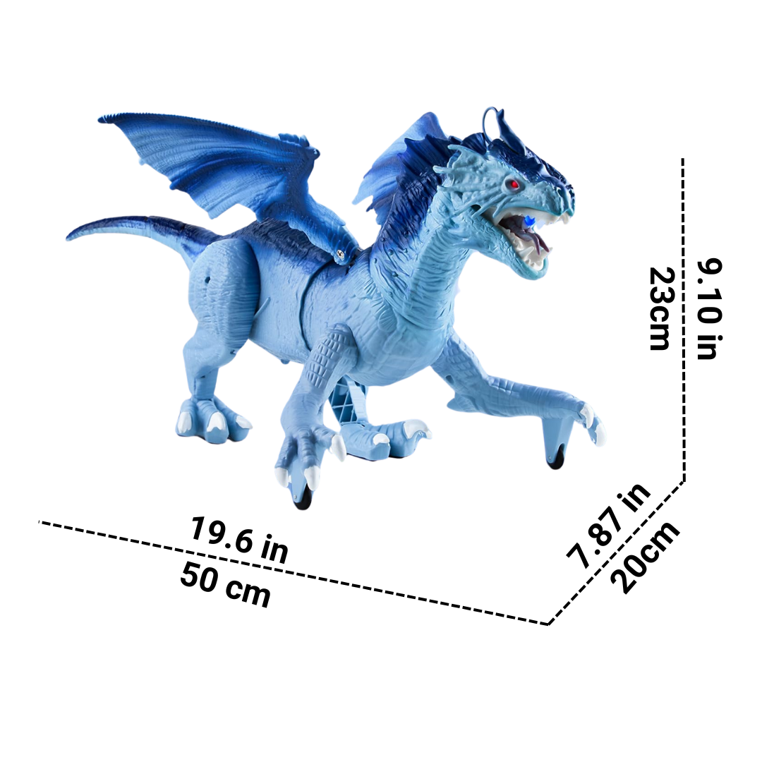 Remote Control Dragon Toy with Roaring, Spraying & Light Up