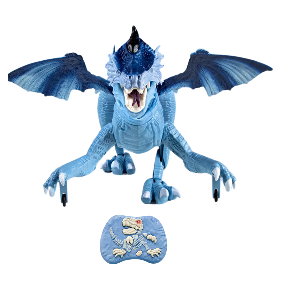 Remote Control Dragon Toy with Roaring, Spraying & Light Up